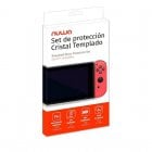 Nintendo Switch Azúl Neón/Rojo Neón V2 + Cristal Templado + Protector de Silicona + 2 Grips