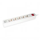 Equip Regleta de Alimentación 5 Tomas de Red con Interruptor + 2 Puertos USB Blanca Equip Regleta de Alimentación 5 Tomas de Red con Interruptor + 2 Puertos USB Blanca
