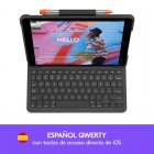 Logitech Slim Folio Funda con Teclado Bluetooth Gris para iPad 2019 10.2"