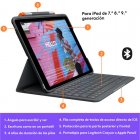Logitech Slim Folio Funda con Teclado Bluetooth Gris para iPad 2019 10.2"