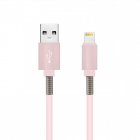 Nueboo Cable Lightning 8 Pin Reforzado con Muelle Rosa 1m