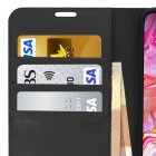 Avizar Funda Cartera de Cuero Negro para Samsung Galaxy A70
