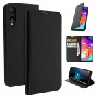 Avizar Funda Cartera de Cuero Negro para Samsung Galaxy A70