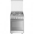 Smeg CX68M8-1 Cocina Gas 4 Zonas + Horno Eléctrico Acero Inoxidable