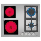 Teka EFX 60 2G 2H AI AL CI Placa Mixta 2 Zonas Vitrocerámicas + 2 Zonas Gas Natural Acero Inoxidable