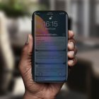 Avizar Funda Libro Translúcida Efecto Espejo Negra para iPhone 11 Pro
