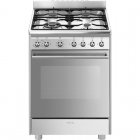 Smeg CX68MF82 Cocina de Gas 4 Zonas + Horno Inox
