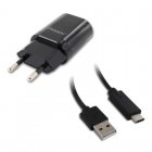 Mooov Cargador de Red 2 puertos USB 2.4A Y Cable USB-C 1m Negro