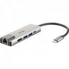 D-Link DUB-M520 Hub 5 em 1 HDMI 4K/RJ45/USB 3.0/USB-C