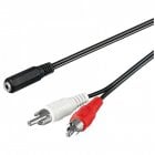 Goobay Cable de Audio 2xRCA a Jack 3.5mm Macho/Hembra 25cm Negro Goobay Cable de Audio 2xRCA a Jack 3.5mm Macho/Hembra 25cm Negro