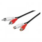 Goobay Cable 2xRCA Macho/Hembra 5m Negro