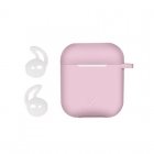 Celly Aircase Capa de Silicone Rosa para AirPods + Ganchos Desportivos
