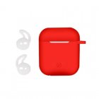 Celly Aircase Funda de Silicona Roja para AirPods + Ganchos Deportivos