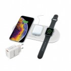 Ksix Cargador Inalámbrico Carga Rápida 3 en 1 para Smartphone/Airpods/Apple Watch