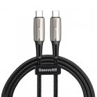 Baseus Water Drop-Shaped Lamp Cable USB Tipo-C a Tipo-C QC 3.0 PD 2.0 60W 1m Negro