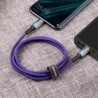 Baseus Water Drop-Shaped Lamp Cable USB Tipo-C a Tipo-C QC 3.0 PD 2.0 60W 1m Morado