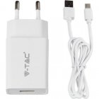 V-Tac VT-5372 Cargador 2.1A USB-C Blanco