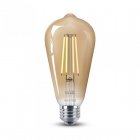 WIZ ST64 2x Bombilla LED E27 Wi-Fi Vintage Ámbar Blanco Cálido