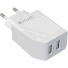Muvit for Change Cargador 2 USB 4.8A 24W Blanco