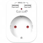 Garza Power Adaptador Schuko + 2 USB Blanco Garza Power Adaptador Schuko + 2 USB Blanco