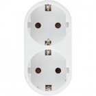 Garza Adaptador Schuko Doble Frontal con Toma Tierra Garza Adaptador Schuko Doble Frontal con Toma Tierra