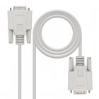 Nanocable Cabo Serie Null Modem DB9 Macho para DB9 Fêmea 1.8m Bege