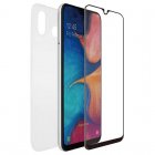Muvit Pack Funda Transparente + Protector Cristal Templado Antibacterianos para Samsung Galaxy A20e