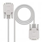 Nanocable Cabo Serial DB9 Fêmea/Macho 3m Bege