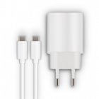 Mooov Cargador 3A Power Delivery 18W Blanco + Cable USB-C 1.2m
