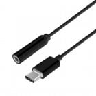 Aisens Adaptador USB-C Macho para Jack 3.5mm Fêmea 15cm Preto