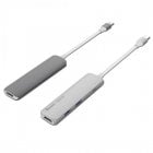 SilverHT Mini-Hub 4 en 1 USB Tipo-C a HDMI/USB 3.0/USB Tipo C Gris