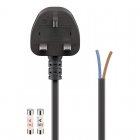 Goobay Cable de Alimentación Eléctrico UK a Bornes 1.5m Negro
