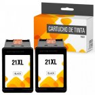 Cartuchos Tinta Compatible para HP 21XL Negro Pack 2