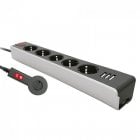 Eurobric Regleta 5 Tomas + 3 Puertos USB 1.5m Eurobric Regleta 5 Tomas + 3 Puertos USB 1.5m