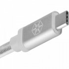 SilverStone CPU06S-500 Cable Nylon USB-C a USB-A Macho/Hembra 0.5m Plata