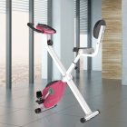 HomCom Bicicleta Estática Plegable Rosa