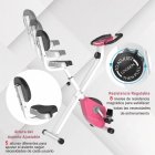 HomCom Bicicleta Estática Plegable Rosa