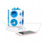 Safemore Regleta Vertical 7 Tomas + 2 USB Azul Safemore Regleta Vertical 7 Tomas + 2 USB Azul