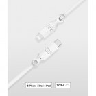 Just Green Cable Ecológico Ligthning a USB-C Macho/Macho 1.2m Blanco