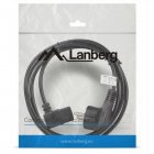 Lanberg Cable de Extensión Acodado CEE 7/7 a IEC 320 C13 Macho/Hembra 1.8m VDE Negro