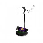 Nueboo Lámpara LED Negra con Cargador Qi + Altavoz Power Music