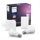 Philips Pack Hue White and Color Ambiance Kit 2 Lâmpadas LED E27 9W Brancas + Ponte + 2 Comandos V2