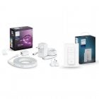Philips Pack Hue Lightstrip Plus Tira LED RGB con Alimentador 2m + Hue Interruptor Inalámbrico V2