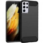 Cool Funda Carbón Negro para Samsung Galaxy S21 Ultra