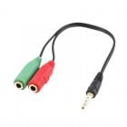 Ewent Cable Adaptador Audio Jack 3.5M a 2x Jack 3.5H de 3 Pines 15cm Negro Ewent Cable Adaptador Audio Jack 3.5M a 2x Jack 3.5H de 3 Pines 15cm Negro