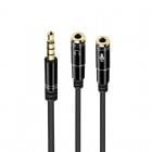 Ewent Cable Adaptador Audio Jack 3.5M a 2x Jack 3.5H de 3 Pines 30cm Negro Ewent Cable Adaptador Audio Jack 3.5M a 2x Jack 3.5H de 3 Pines 30cm Negro