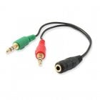 Ewent Cable Adaptador Audio Jack 3.5H a 2x Jack 3.5M de 3 Pines 15cm Negro Ewent Cable Adaptador Audio Jack 3.5H a 2x Jack 3.5M de 3 Pines 15cm Negro