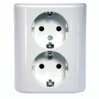 Simon Brico Base Enchufe de Pared Doble Empotrable Blanco Simon Brico Base Enchufe de Pared Doble Empotrable Blanco