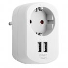 Simon Brico Adaptador de Corriente + 2 USB Blanco Simon Brico Adaptador de Corriente + 2 USB Blanco