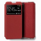 Cool Funda Flip Cover Liso Rojo para Xiaomi Redmi Note 10/Note 10S